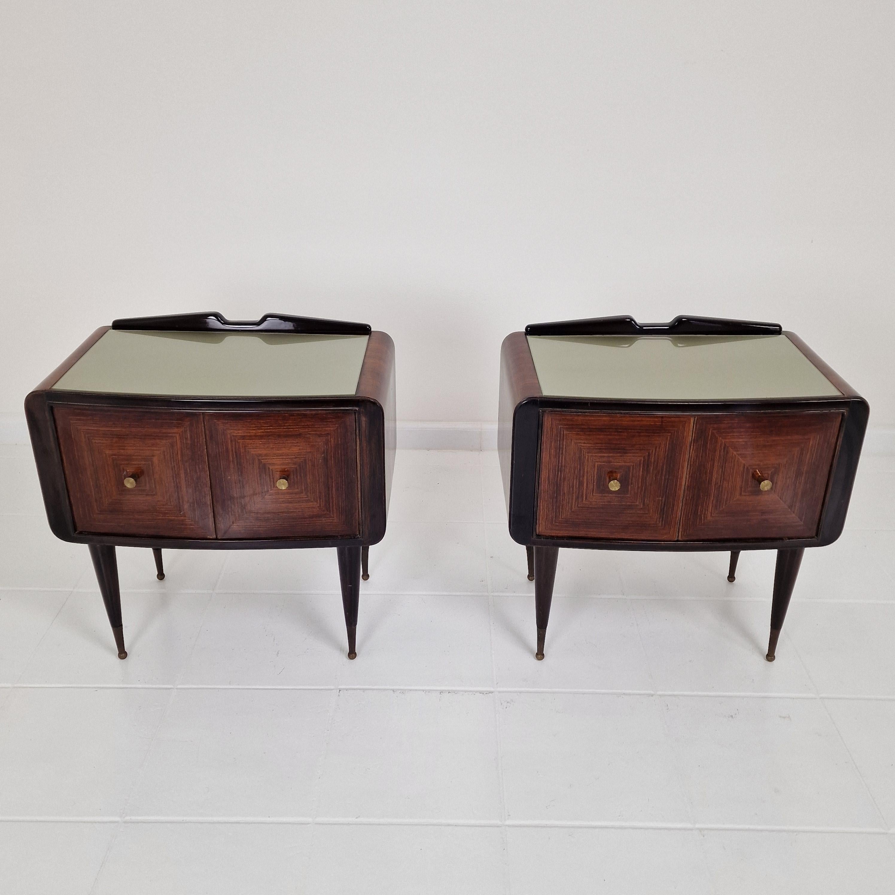 Ico Parisi Style Bedside Tables or Nightstands, Italy 1950's In Good Condition In Oud Beijerland, NL