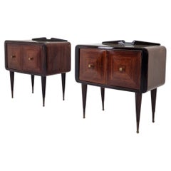 Ico Parisi Style Bedside Tables or Nightstands, Italy 1950's