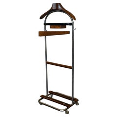 Ico Parisi Style Beechwood and Brass Suit Valet
