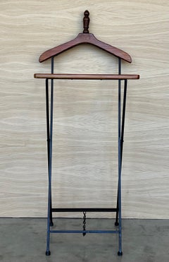 Ico Parisi Style Beechwood and Iron Suit Rack