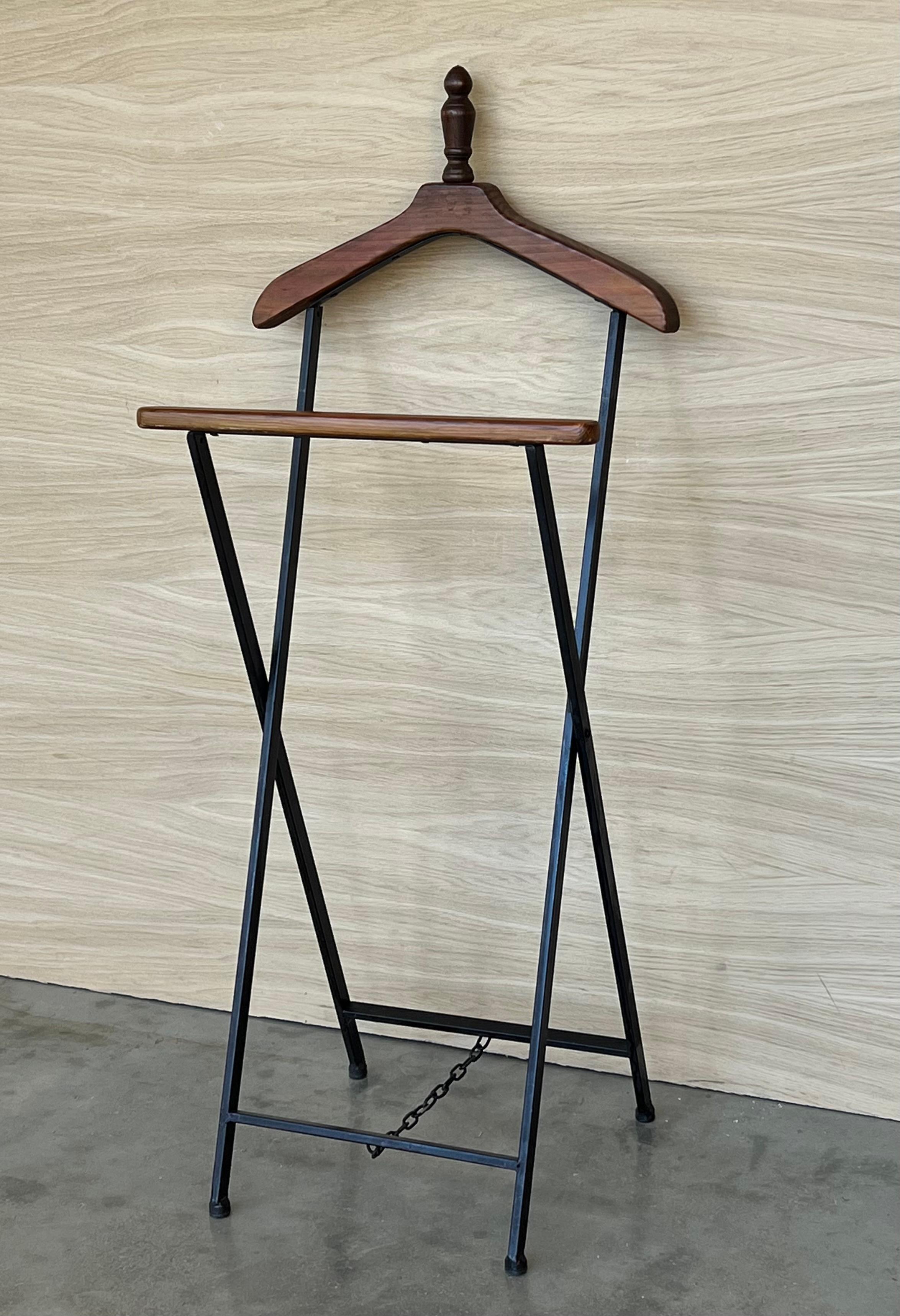 Mid-Century Modern Ico Parisi Style Beechwood and Iron Suit Rack  For Sale