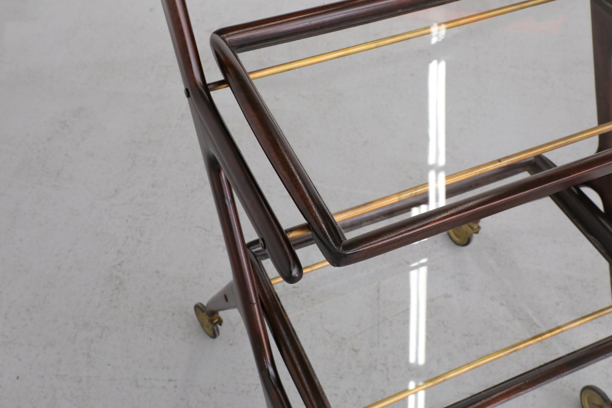 Ico Parisi Style Italian Bar Cart or Tea Trolley by Cesare Lacca For Sale 6