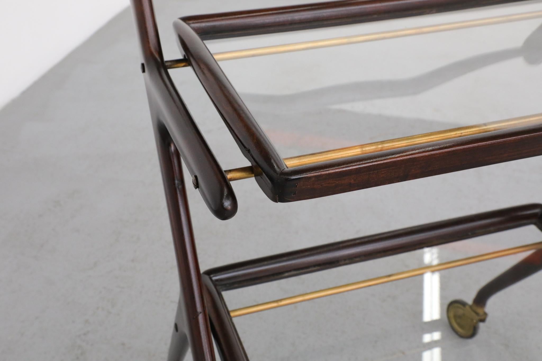 Ico Parisi Style Italian Bar Cart or Tea Trolley by Cesare Lacca For Sale 7