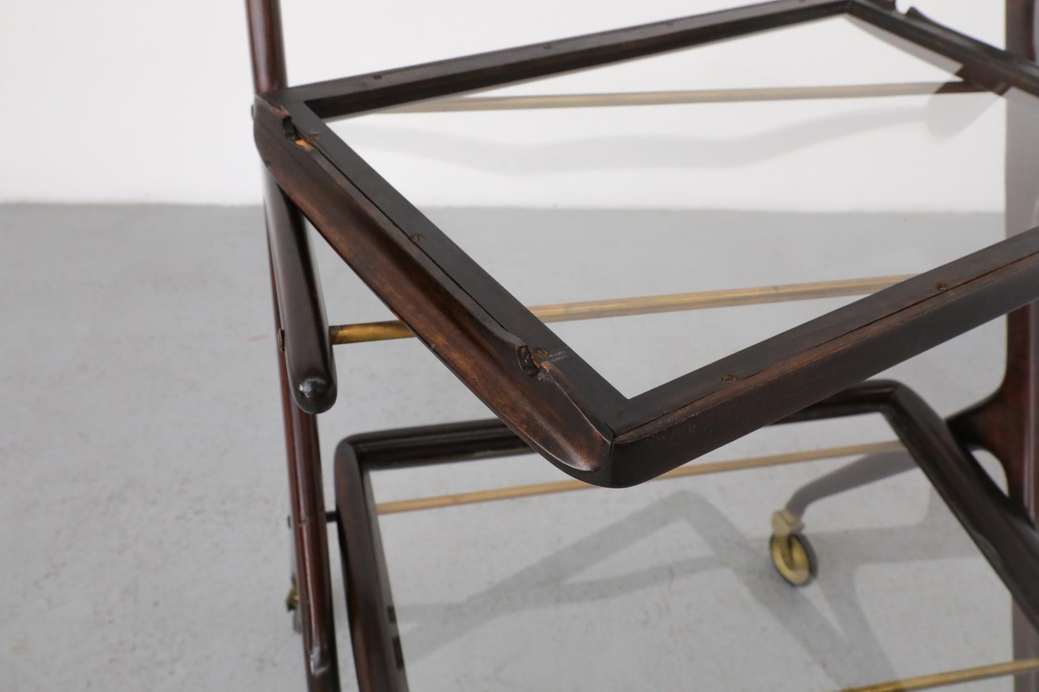 Ico Parisi Style Italian Bar Cart or Tea Trolley by Cesare Lacca For Sale 12
