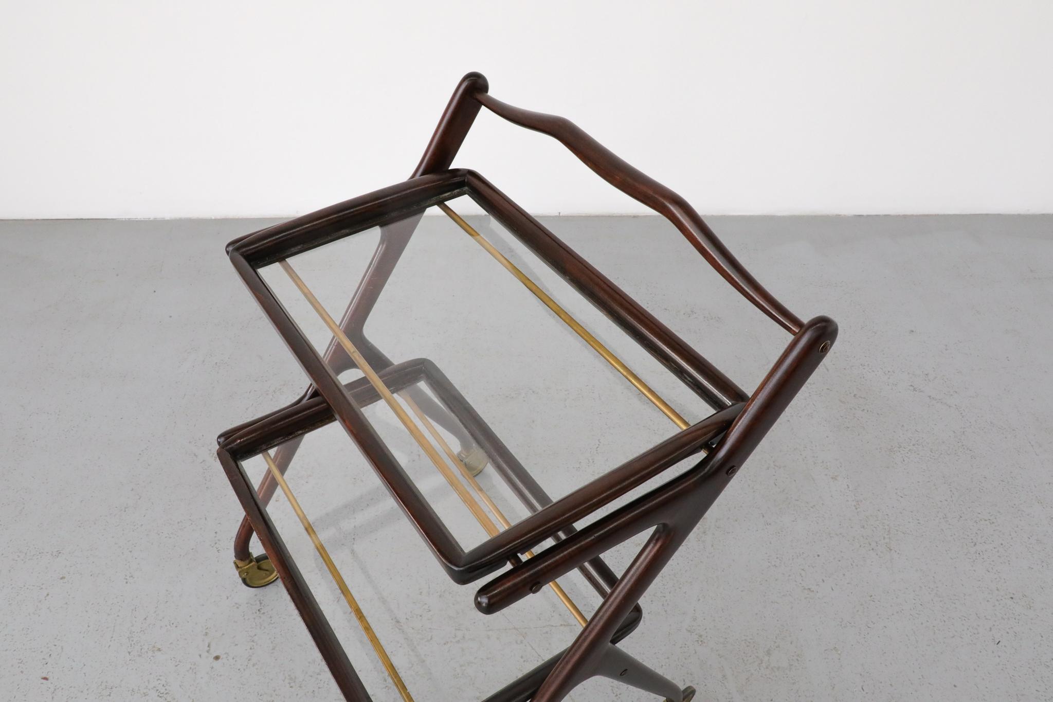 Ico Parisi Style Italian Bar Cart or Tea Trolley by Cesare Lacca For Sale 3