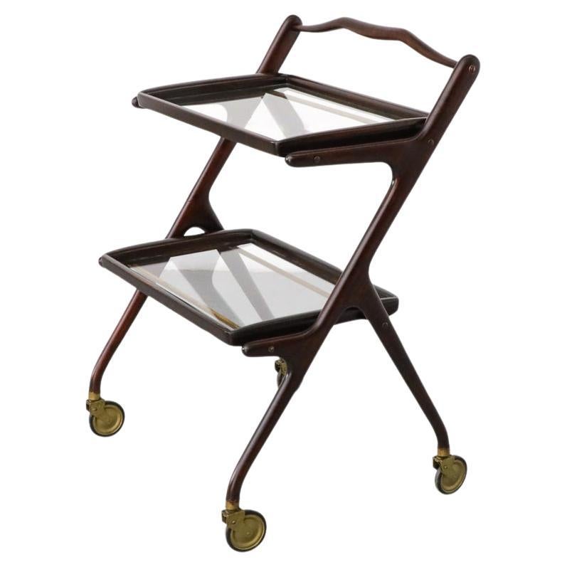 Ico Parisi Style Italian Bar Cart or Tea Trolley by Cesare Lacca For Sale