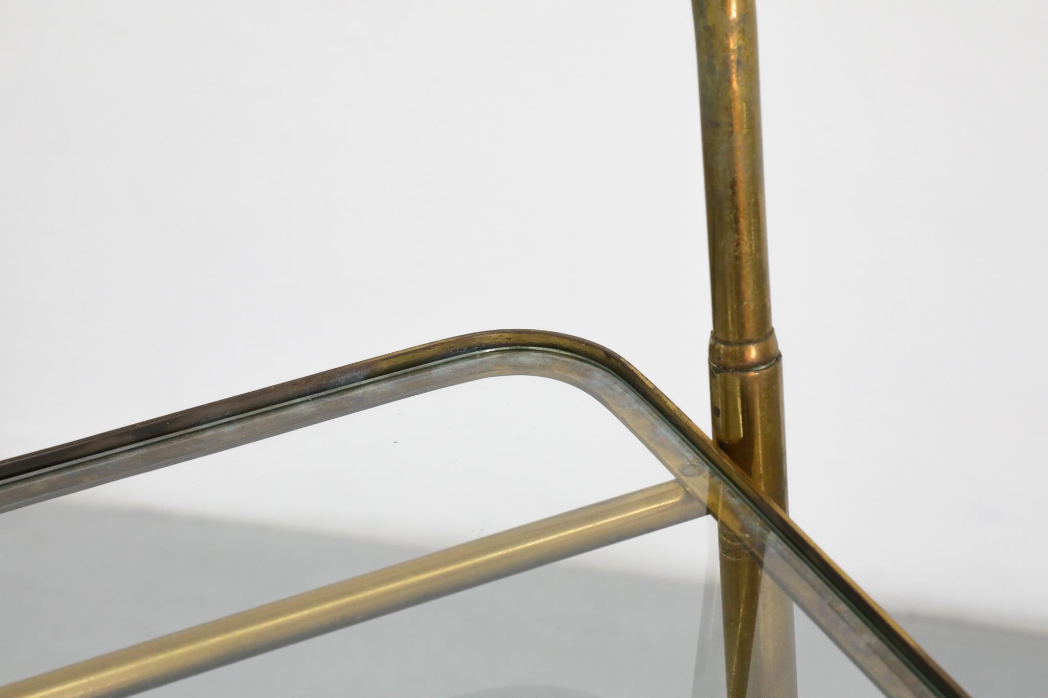 Chariot de bar italien de style Ico Parisi avec cadre décoratif en laiton par Cesare Lacca en vente 10