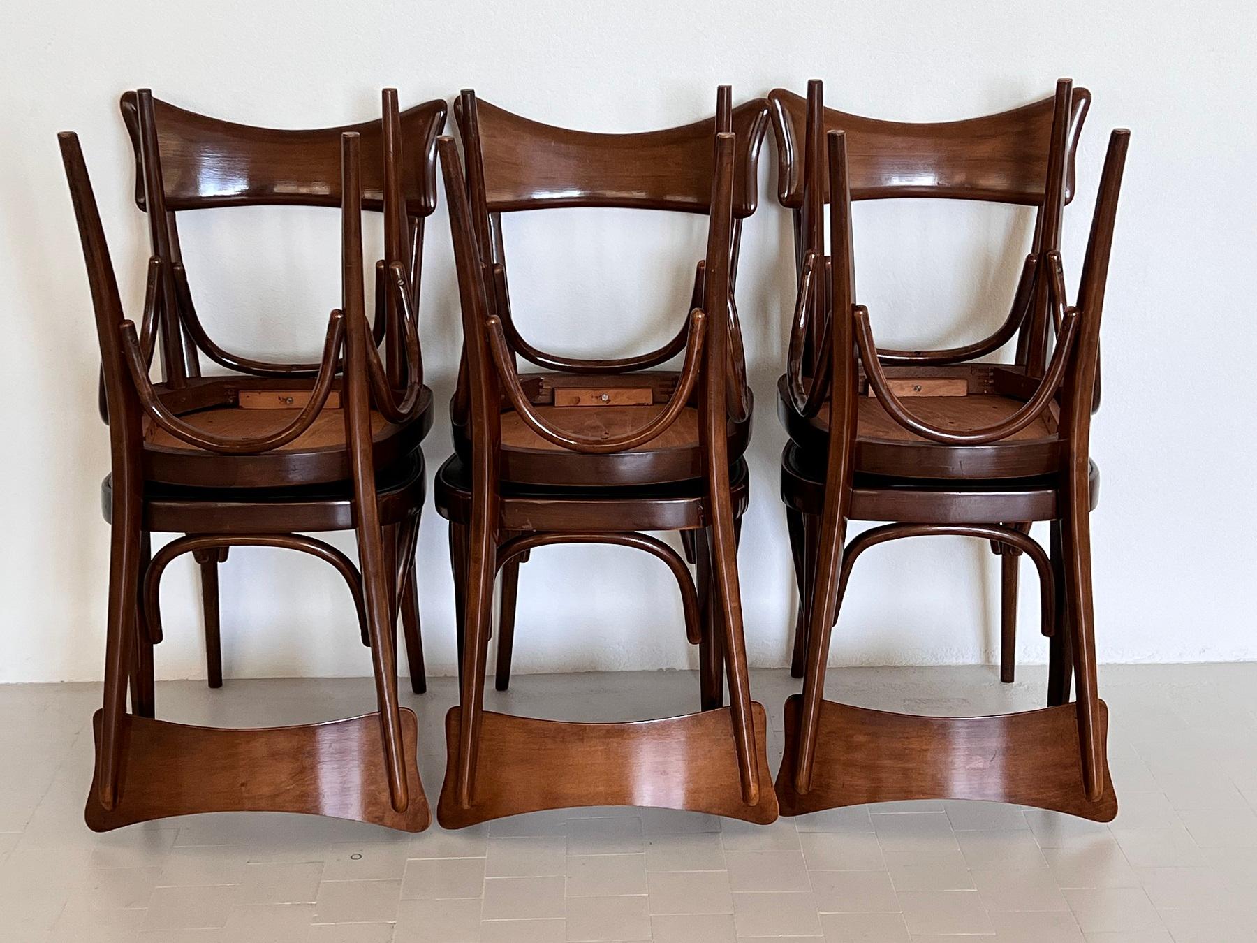 Ico Parisi Style Italian Dining Room Chairs, Set of six For Sale 12