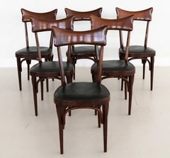 Ico Parisi Style Italian Dining Room Chairs, Set of six