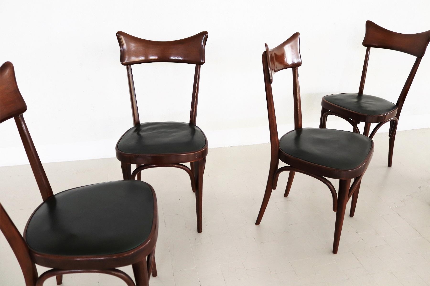 Chaises de salle à manger italiennes de style Ico Parisi, lot de six en vente 1