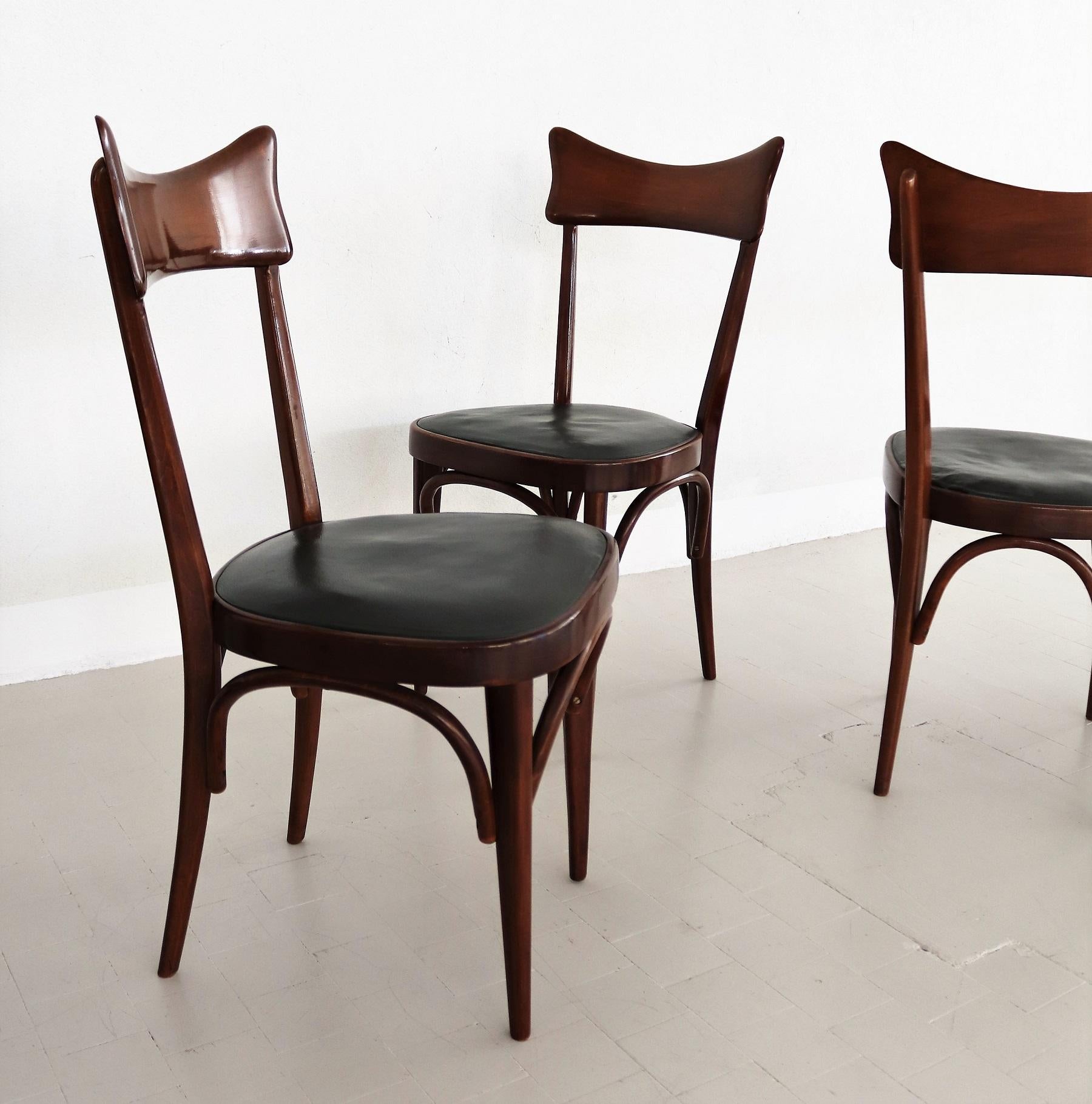 Chaises de salle à manger italiennes de style Ico Parisi, lot de six en vente 2