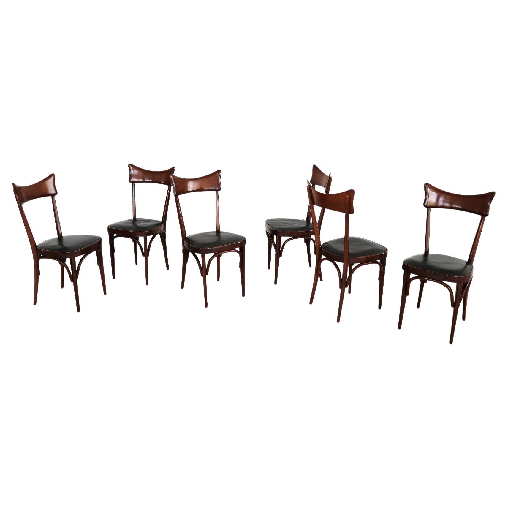 Ico Parisi Style Italian Dining Room Chairs, Set of six