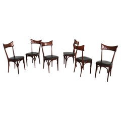 Ico Parisi Style Italian Dining Room Chairs, Set of six