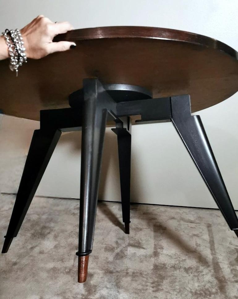 Grande table basse italienne ronde de style Ico Parisi en vente 13