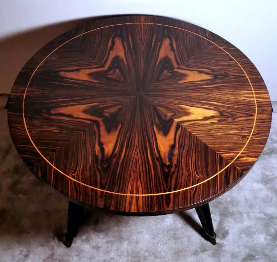 Mid-Century Modern Ico Parisi Style Large Round Italian Coffee Table For Sale