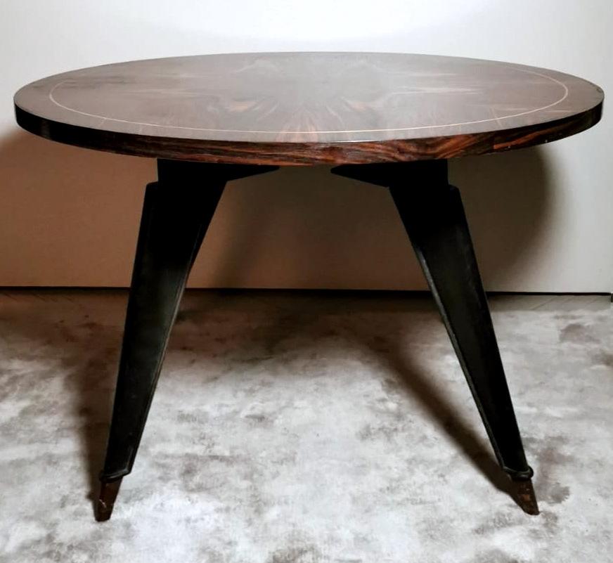 20ième siècle Grande table basse italienne ronde de style Ico Parisi en vente