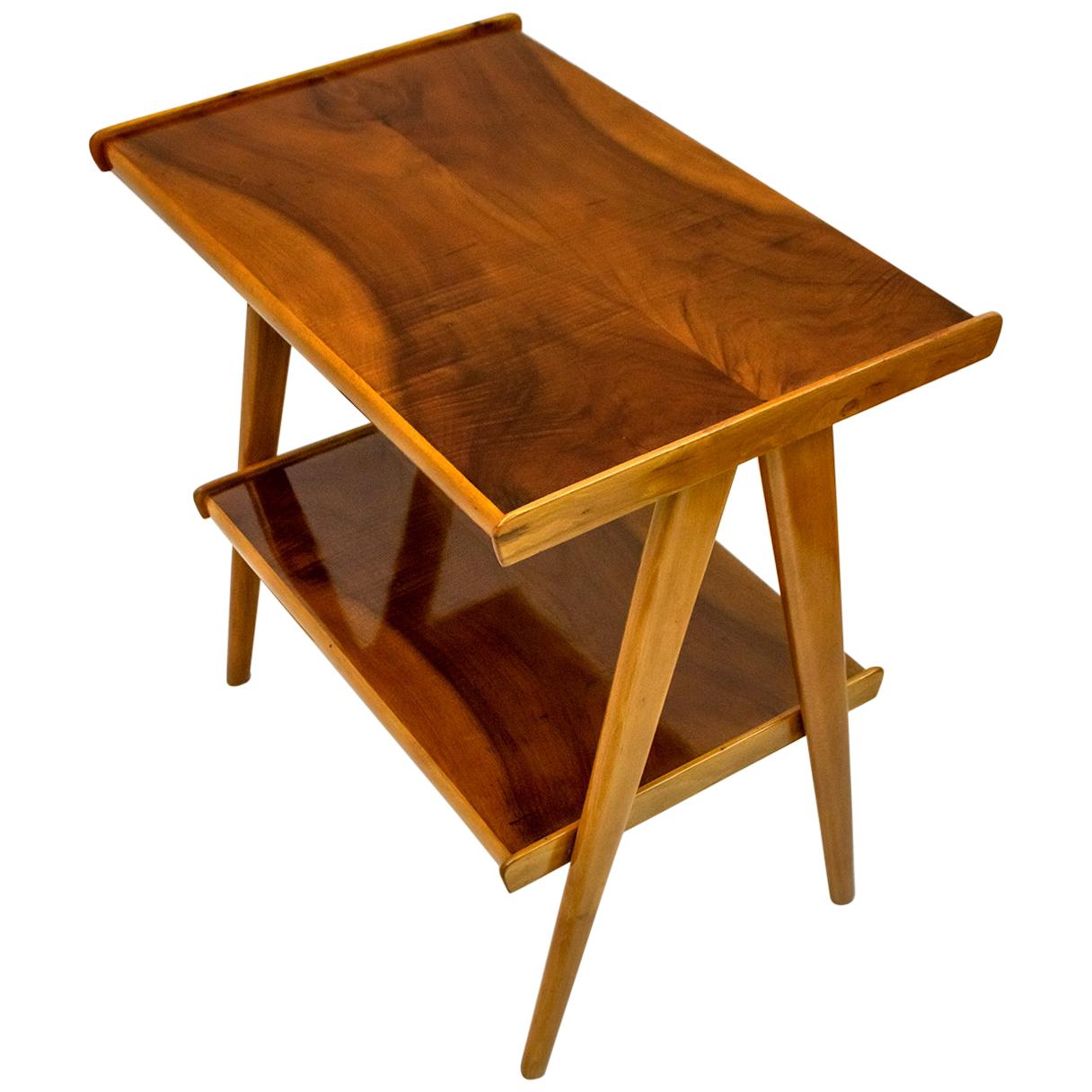 Ico Parisi Style Mid-Century Modern Italian Walnut Coffee Table, 1950s