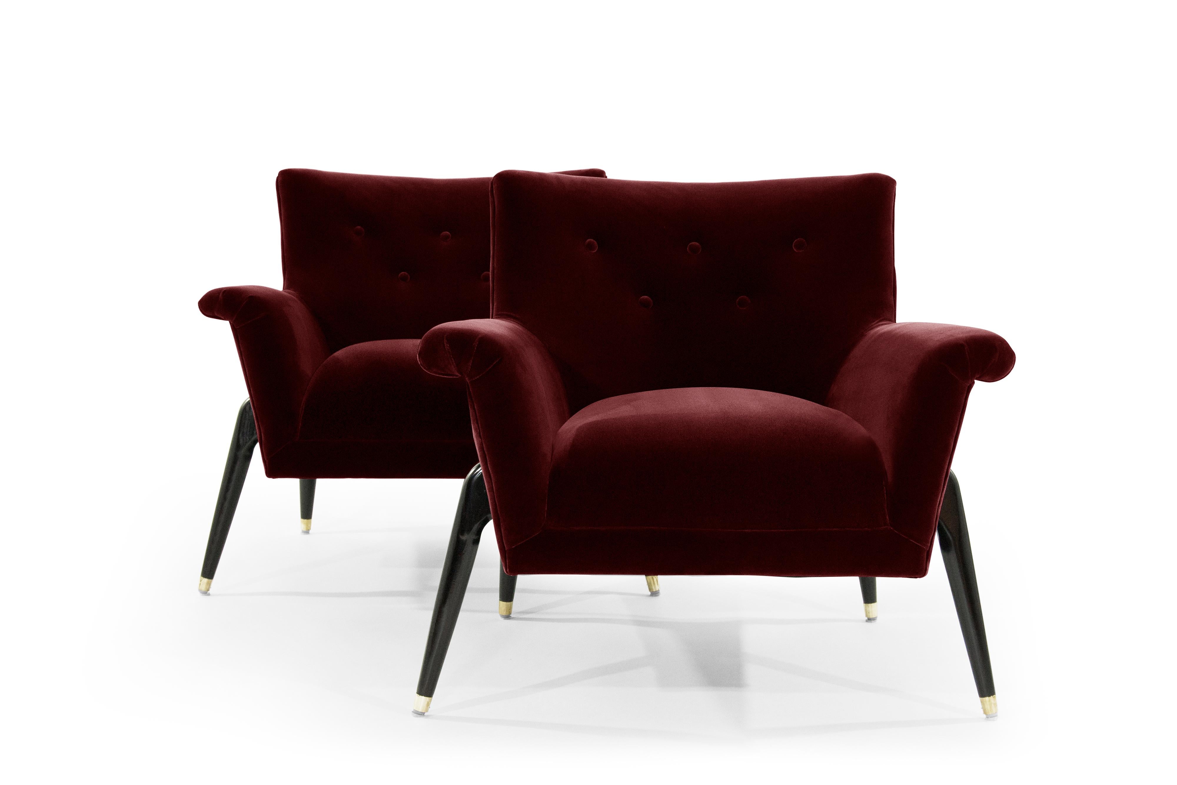 Mid-Century Modern Ico Parisi Style Spider Leg Lounge Chairs, Italy, 1960s