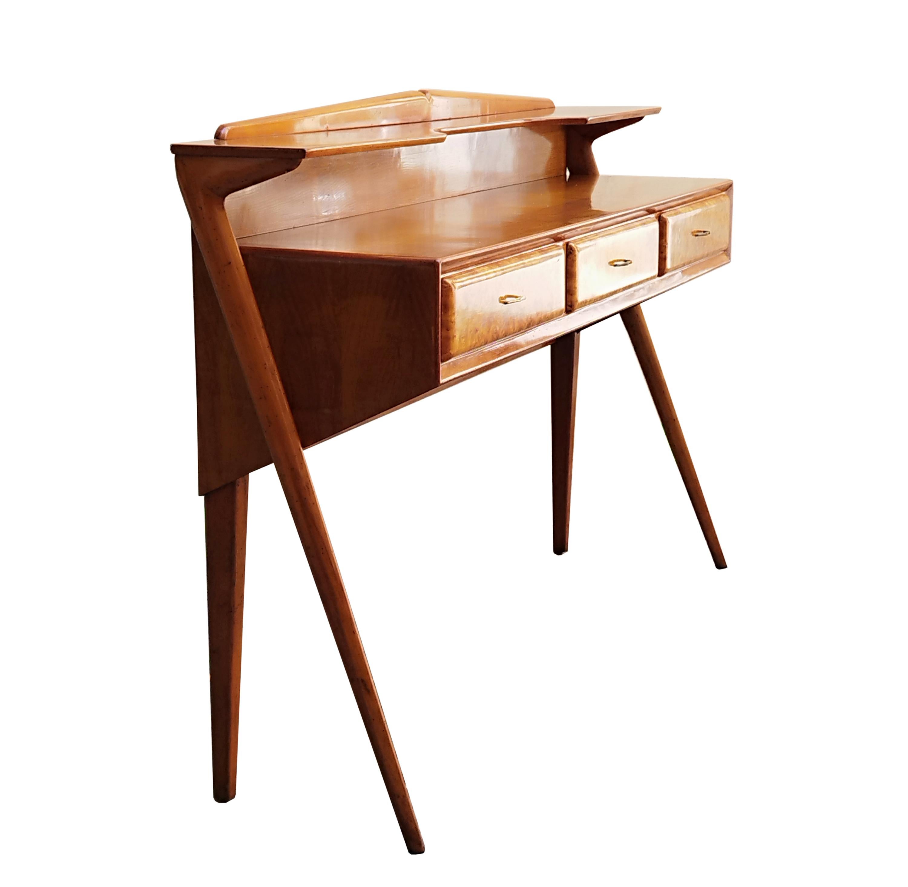 Konsolentisch aus Holz und Wurzelholz im Ico Parisi-Stil, Italien 1950er Jahre (Moderne der Mitte des Jahrhunderts) im Angebot