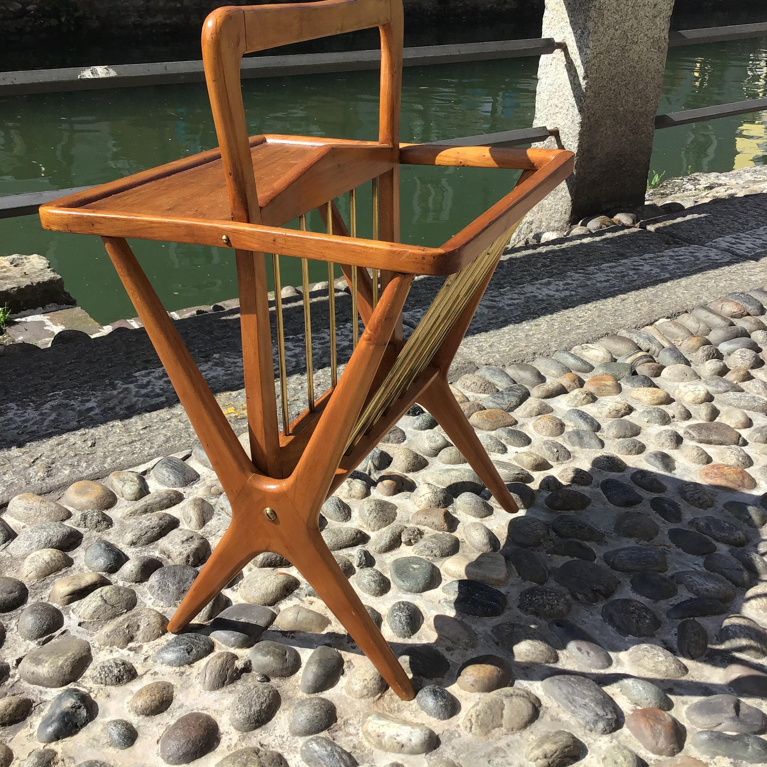 ICO PARISI - coffee table magazine rack - 1950s In Good Condition For Sale In Milano, IT
