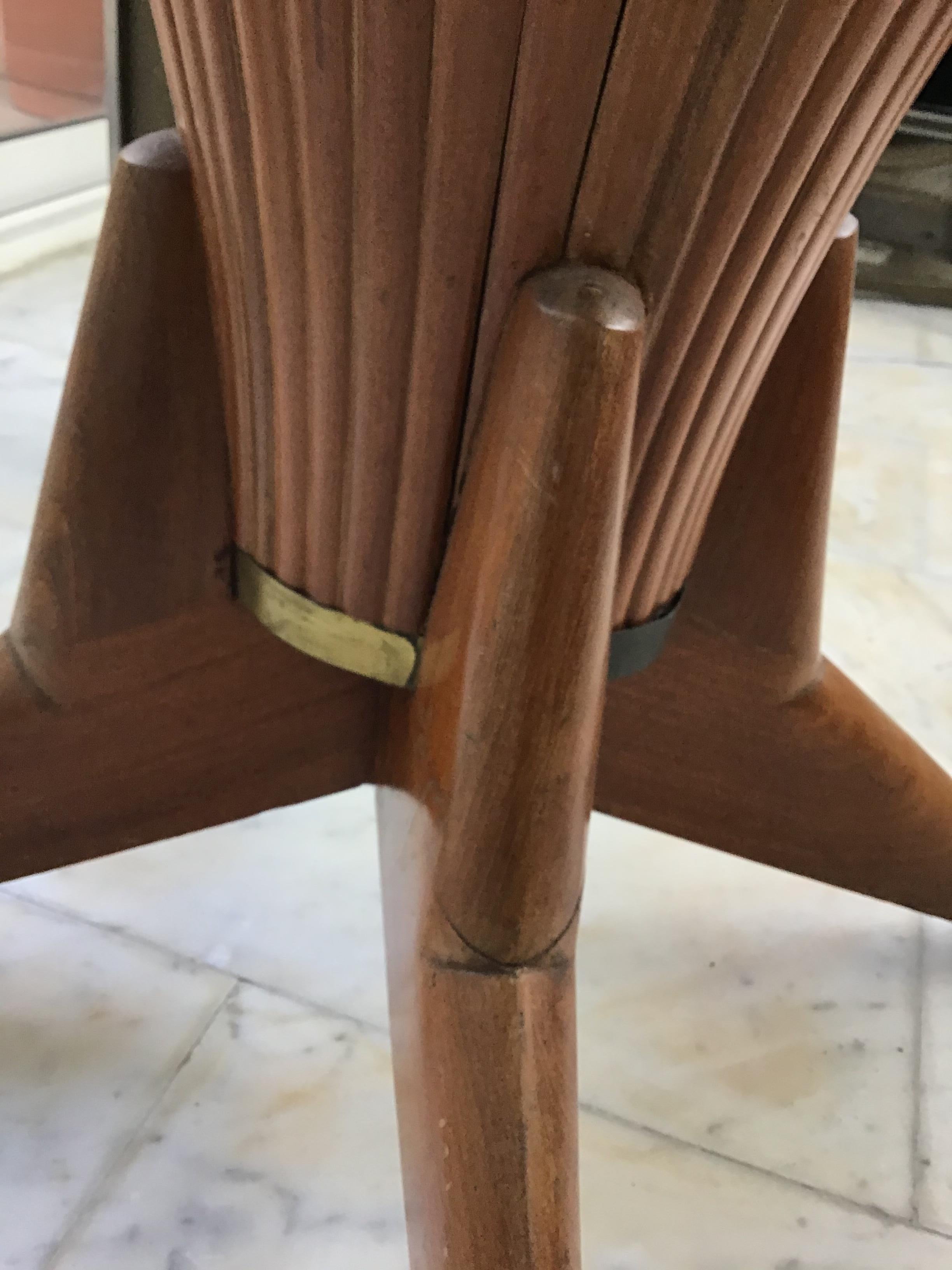 Table de salle à manger Bois Marbre Laiton Style Ico Parisi 1950 Italie en vente 5