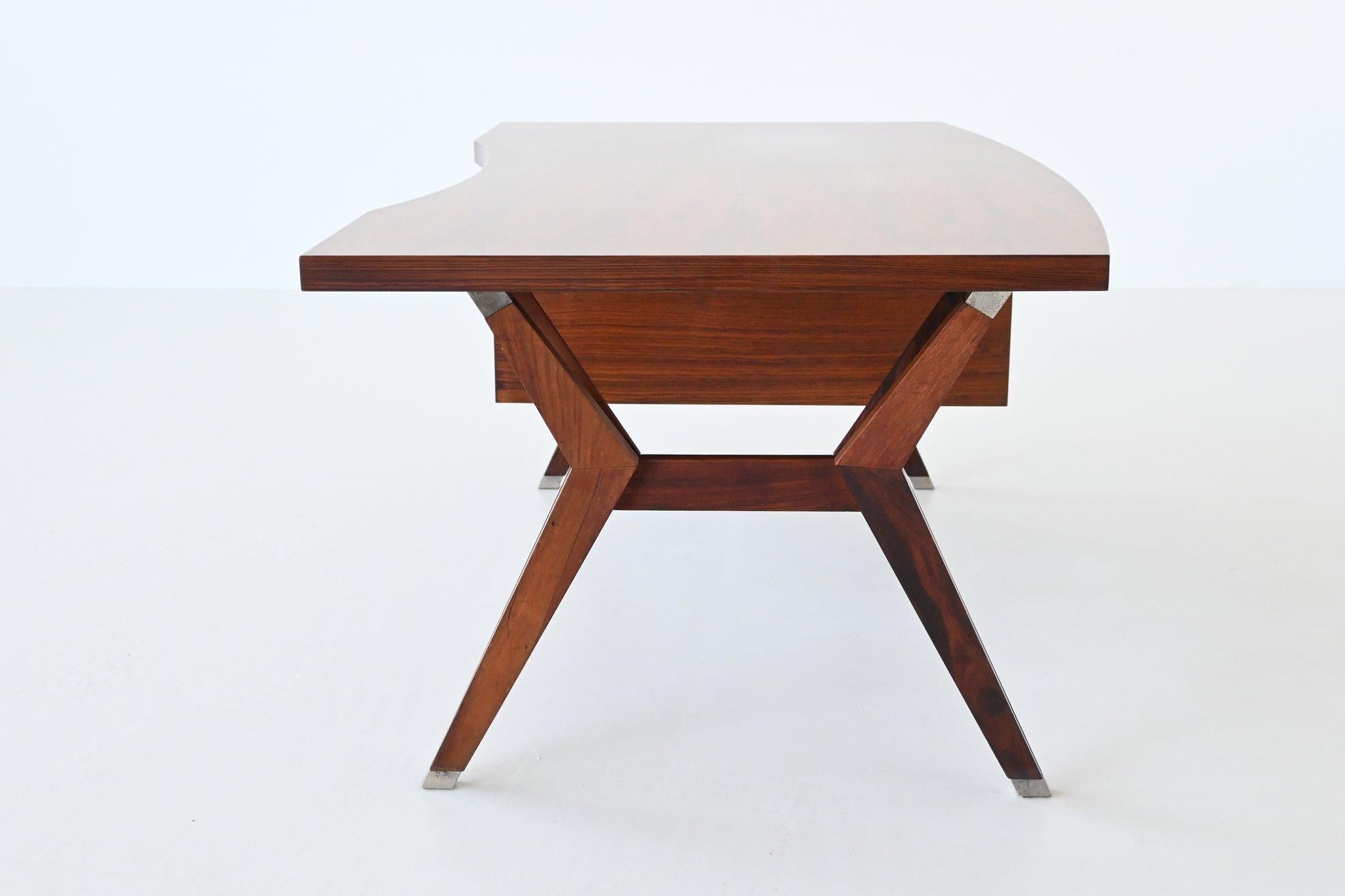 Mid-Century Modern Ico Parisi Terni Executive Desk Rosewood Mim Roma, Italy, 1958