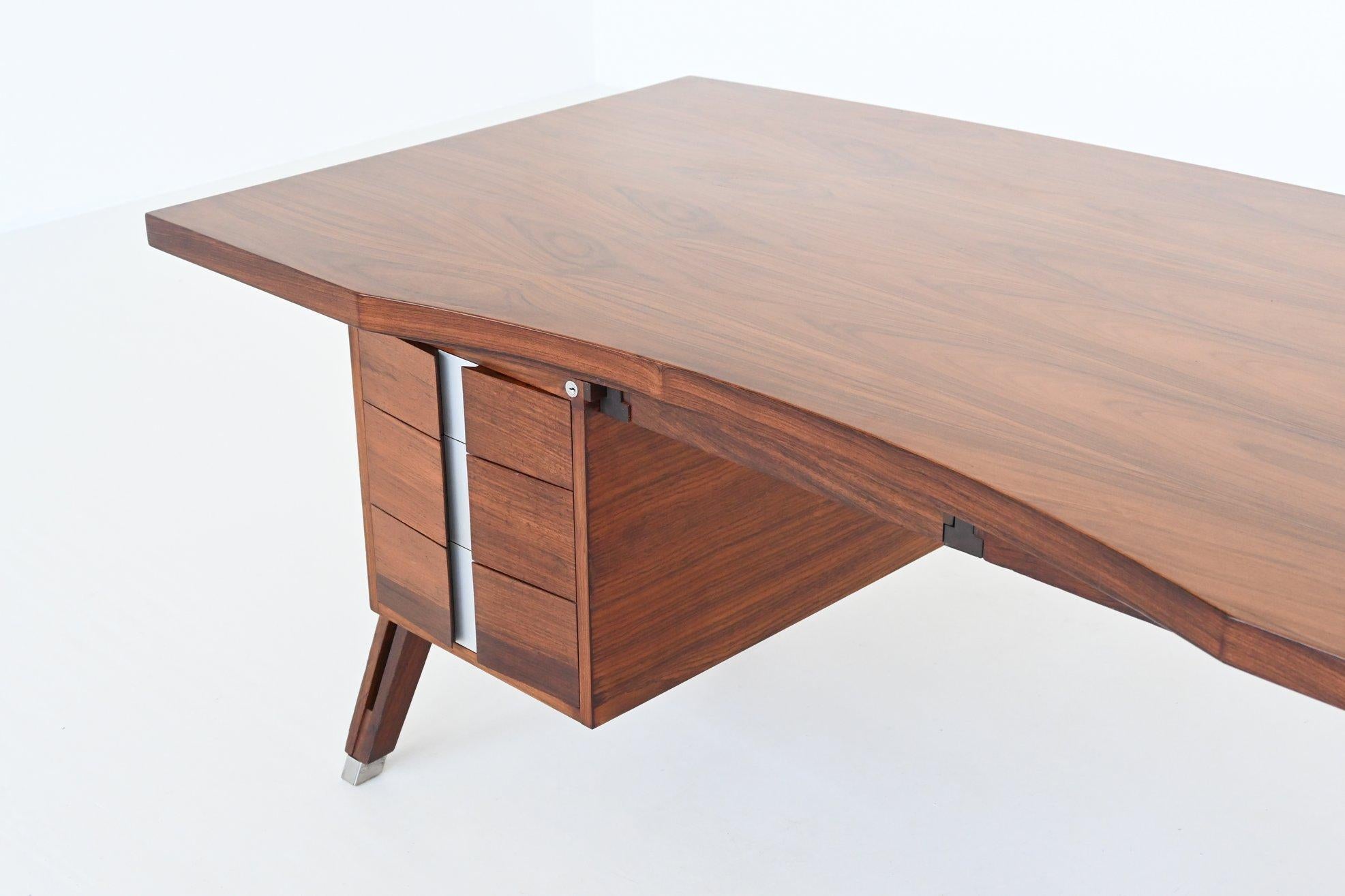 Italian Ico Parisi Terni Executive Desk Rosewood Mim Roma, Italy, 1958