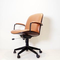 Ico Parisi Terni swivel desk chair by MIM Roma - New Leather Upholstery