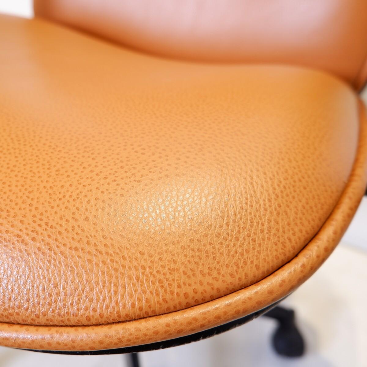 Italian Ico Parisi Terni swivel desk chair by MIM Roma - New Leather Upholstery For Sale