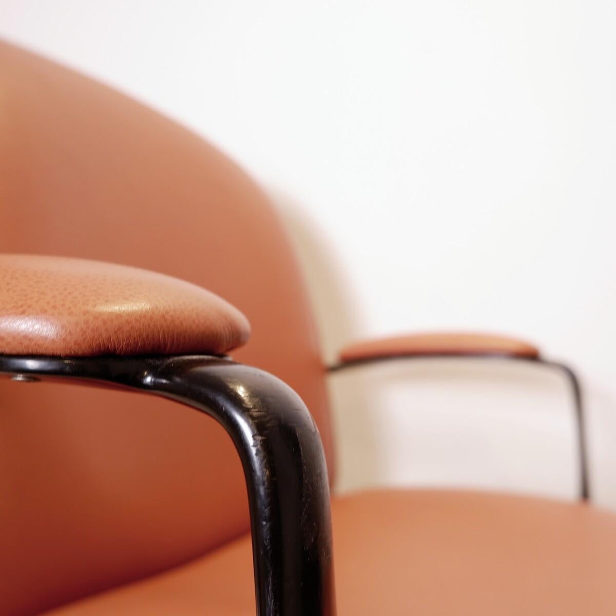 Ico Parisi Terni swivel desk chair by MIM Roma - New Leather Upholstery In Good Condition For Sale In Uccle, BE