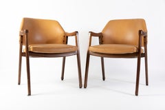 Ico Parisi Two Armchairs for Cassina Modl 814 in Cognac Leather