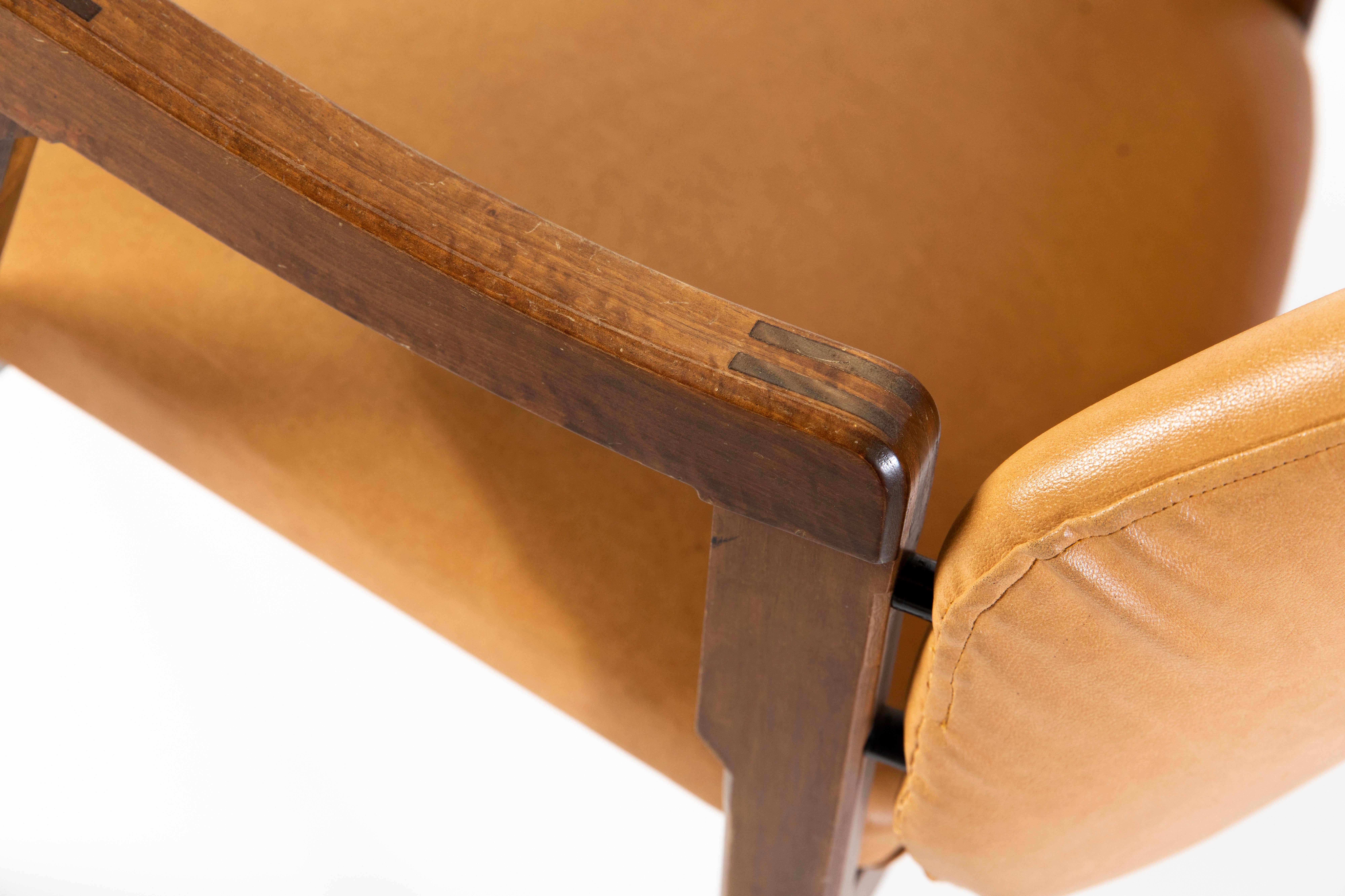 Zwei Sessel von Ico Parisi für Cassina Modl 814 aus cognacfarbenem Leder im Angebot 1