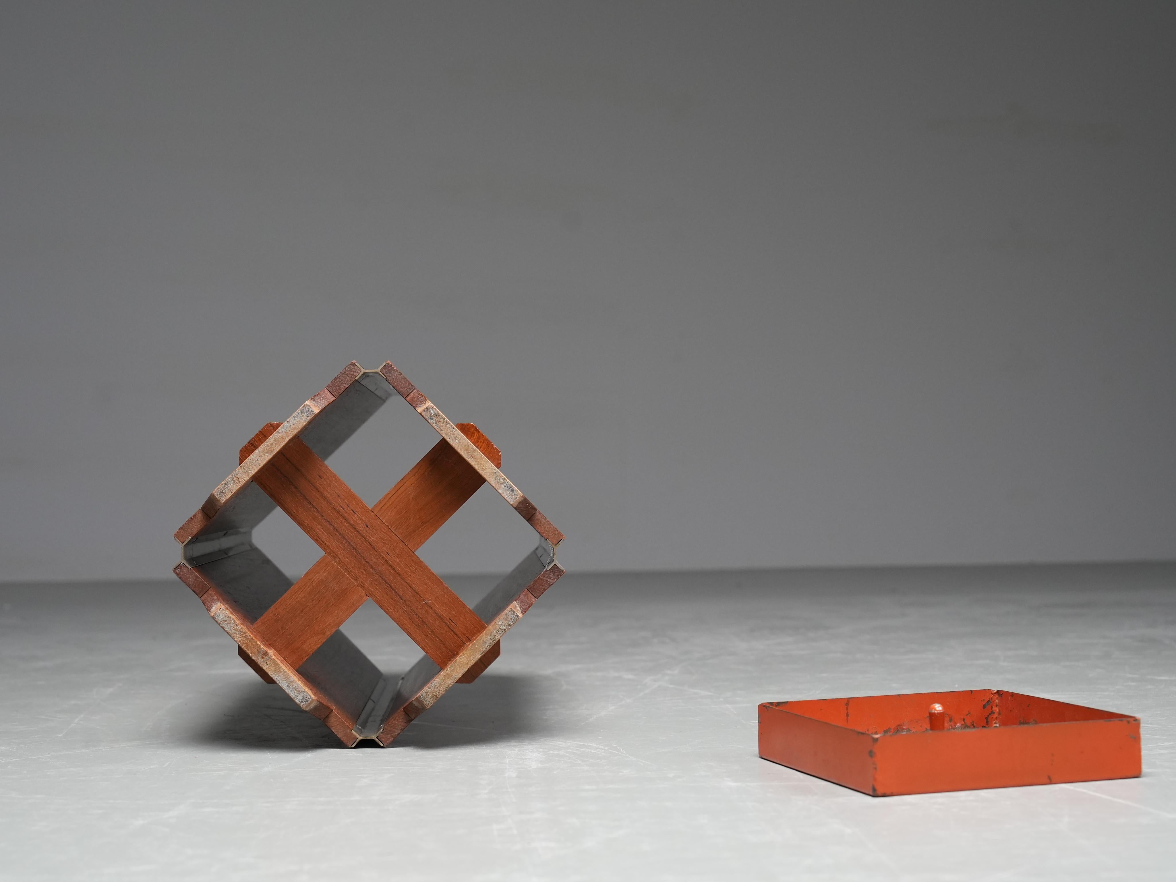 Ico Parisi Umbrella Stand for Stildomus in Walnut and Metal, Italy, 1950's en vente 4