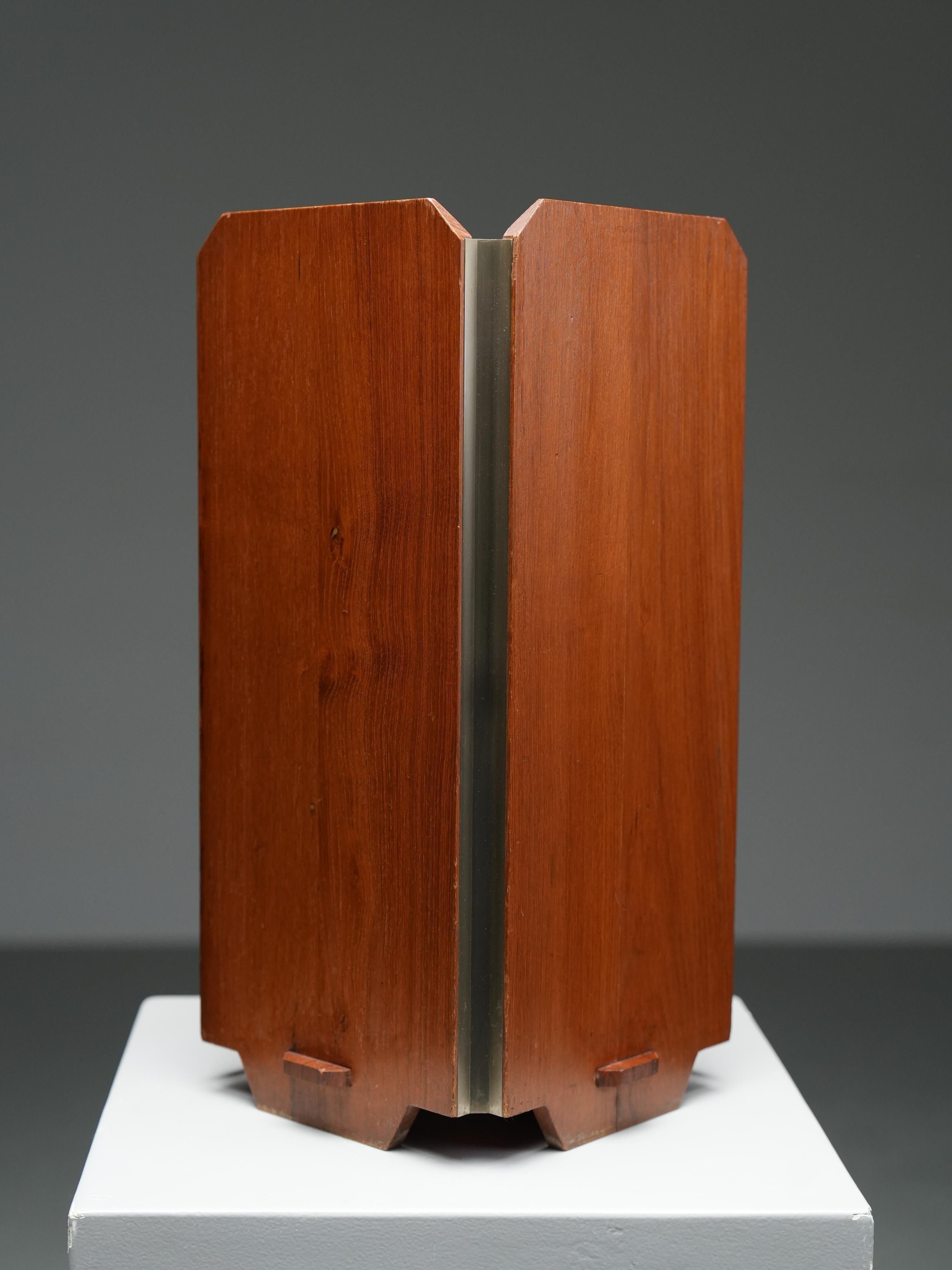 Métal Ico Parisi Umbrella Stand for Stildomus in Walnut and Metal, Italy, 1950's en vente