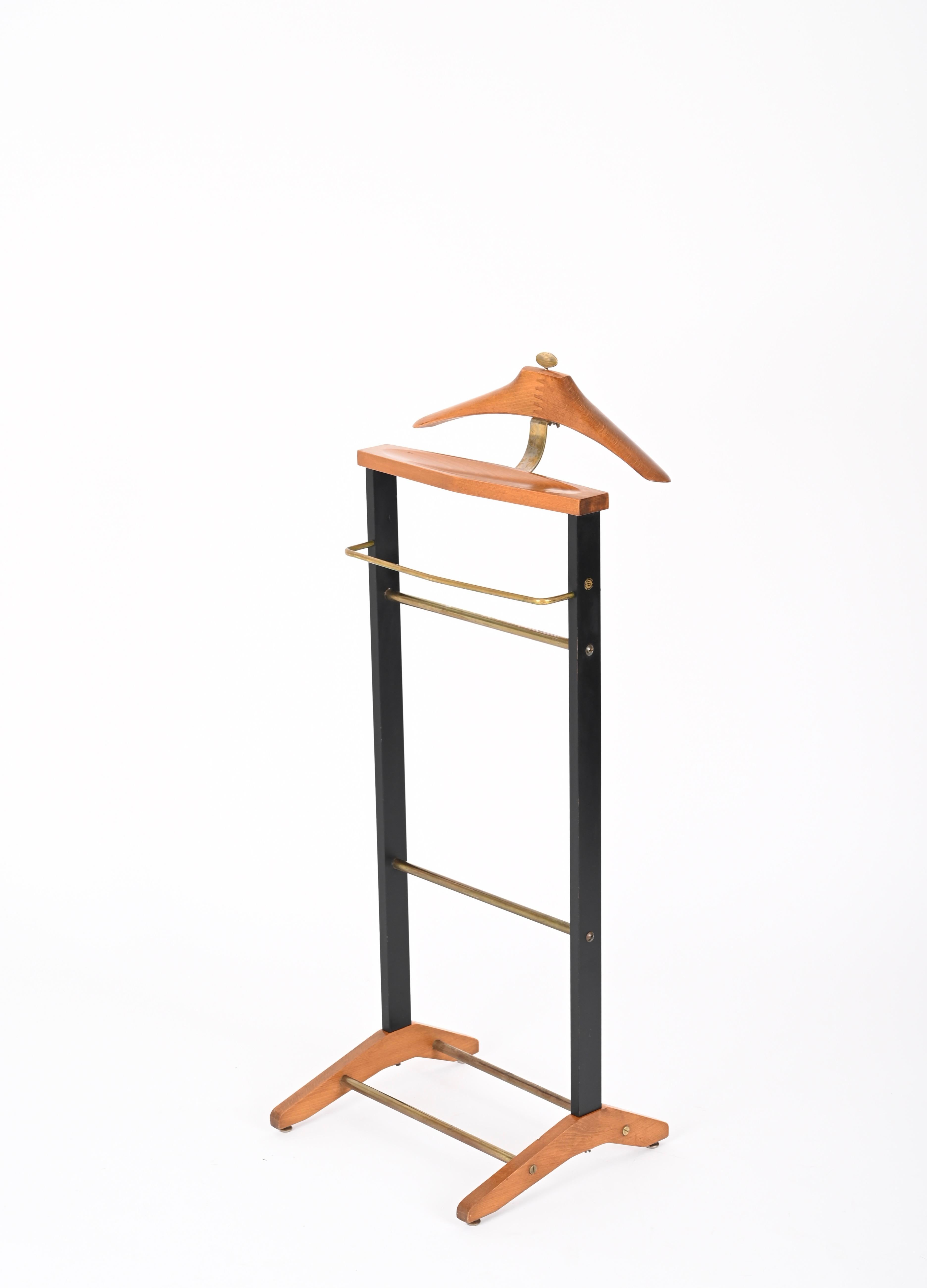 Ico Parisi Valet Beech and Brass Coat Stand for Fratelli Reguitti, Italy 1960s For Sale 3