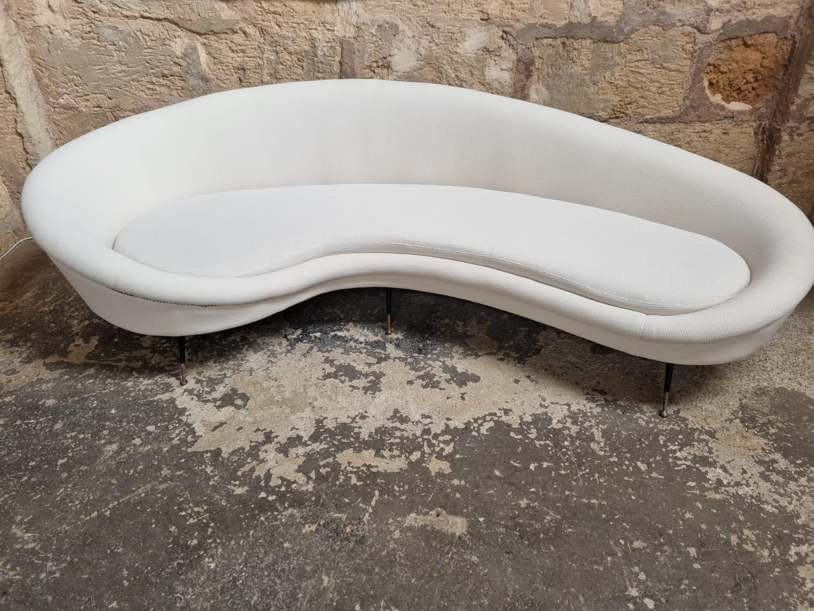 Ico Parisi Vintage Italian Curved Sofa from the, 1950s For Sale 5