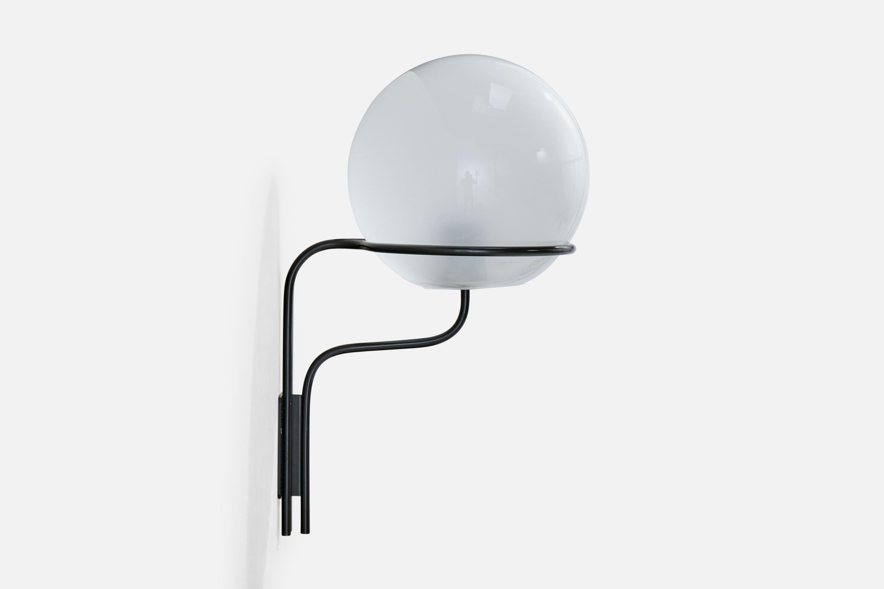 Italian Ico Parisi, Wall Light, Metal, Glass, Italy, 1960s For Sale