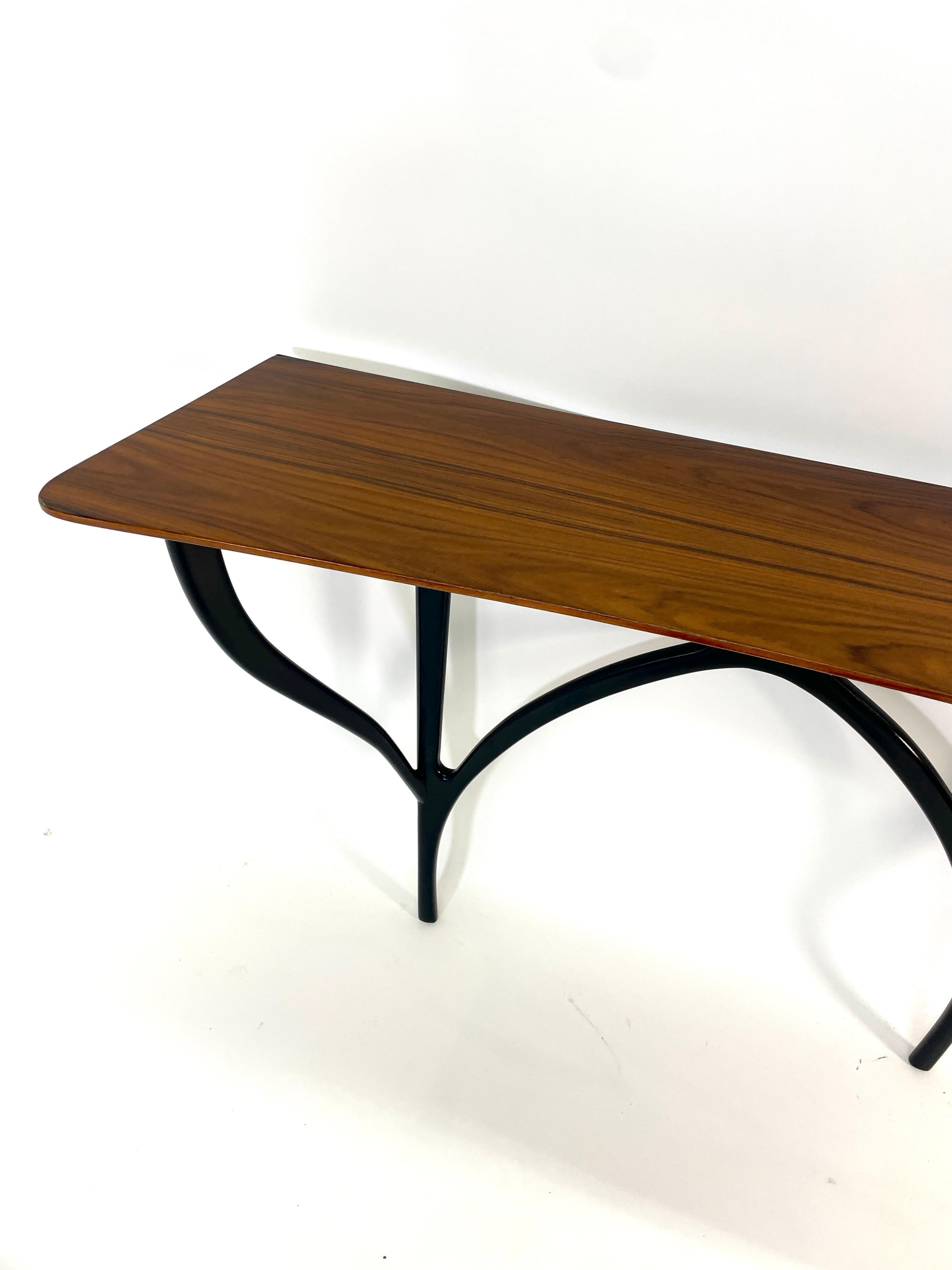 Mid-Century Modern Ico Parisi Wall-mounted console table from Italy. For Sale