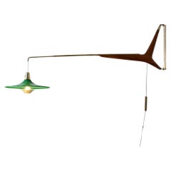 Ico Parisi wall sconce lamp with extensible brass arm 