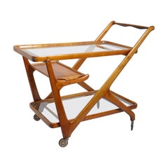 Ico Parisi walnut bar cart / trolley. Italy c1950