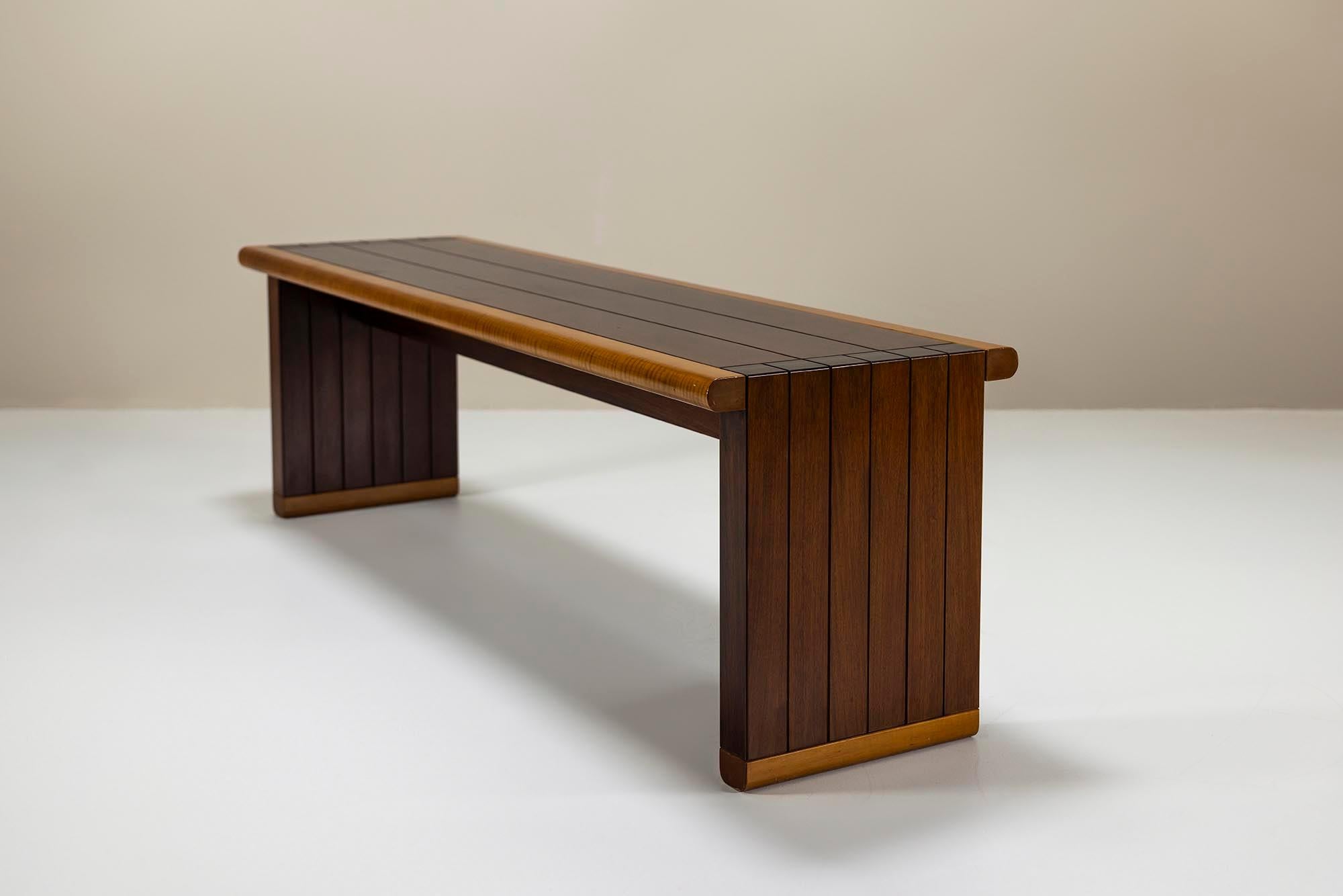 Mid-Century moderno Panca in legno di Ico Parisi per Brugnoli Mobili Cantù, Italia 1974 in vendita