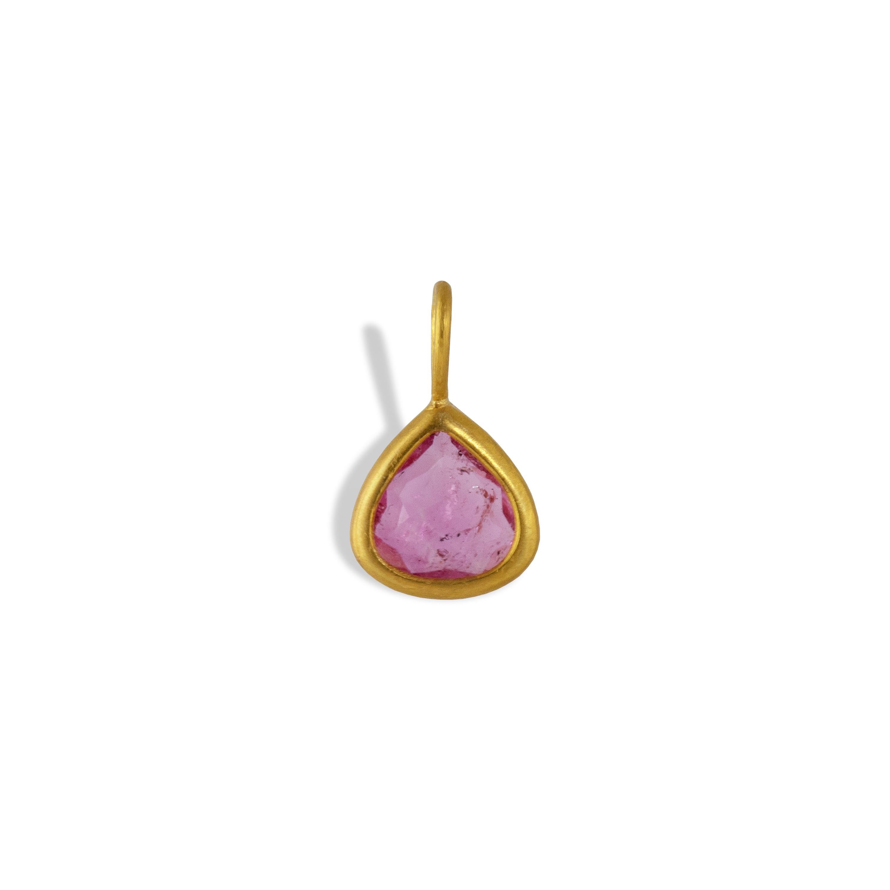 Pear Cut Ico & the Bird Fine Jewelry 2.29 carat Pink Tourmaline Necklace For Sale
