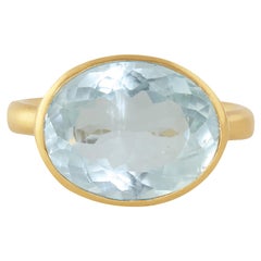Ico 
the Bird Fine Jewelry 7.89 carat Aquamarine Diamond Wave Gold Ring