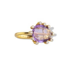 Ico & the Bird Fine Jewelry Large Amethyst Diamond 18k Gold Ring