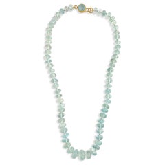 Ico & the Bird Fine Jewelry Aquamarine 22 Karat Gold Necklace