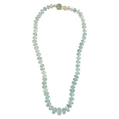 Ico 
the Bird Fine Jewelry Aquamarine 22 Karat Gold Necklace