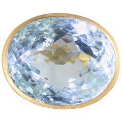 Ico & the Bird Fine Jewelry Aquamarine 22k Gold 'Jali' Ring