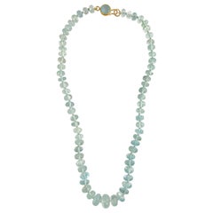Ico & the Bird Fine Jewelry Aquamarine 22 Karat Gold Necklace