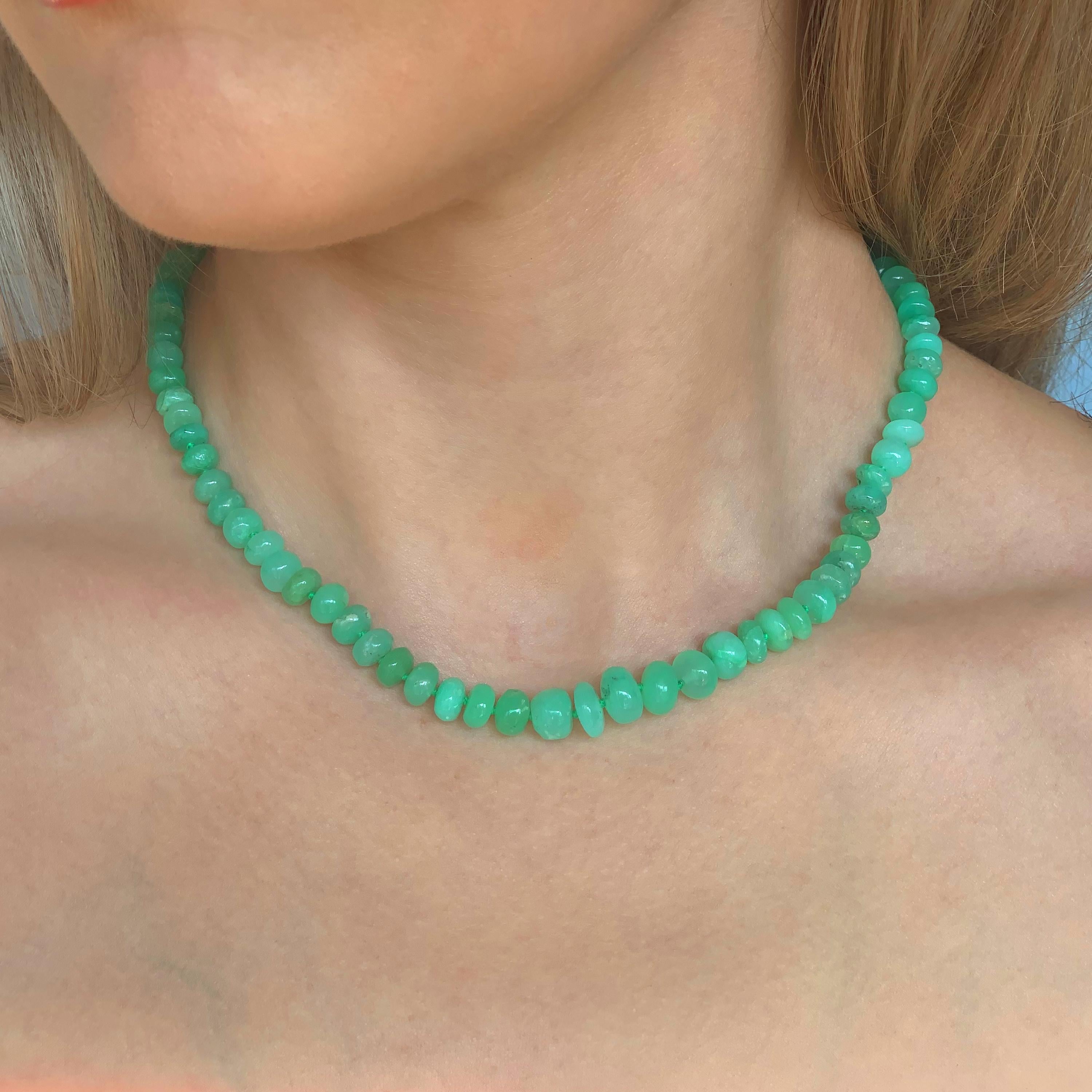 chrysoprase bead necklace