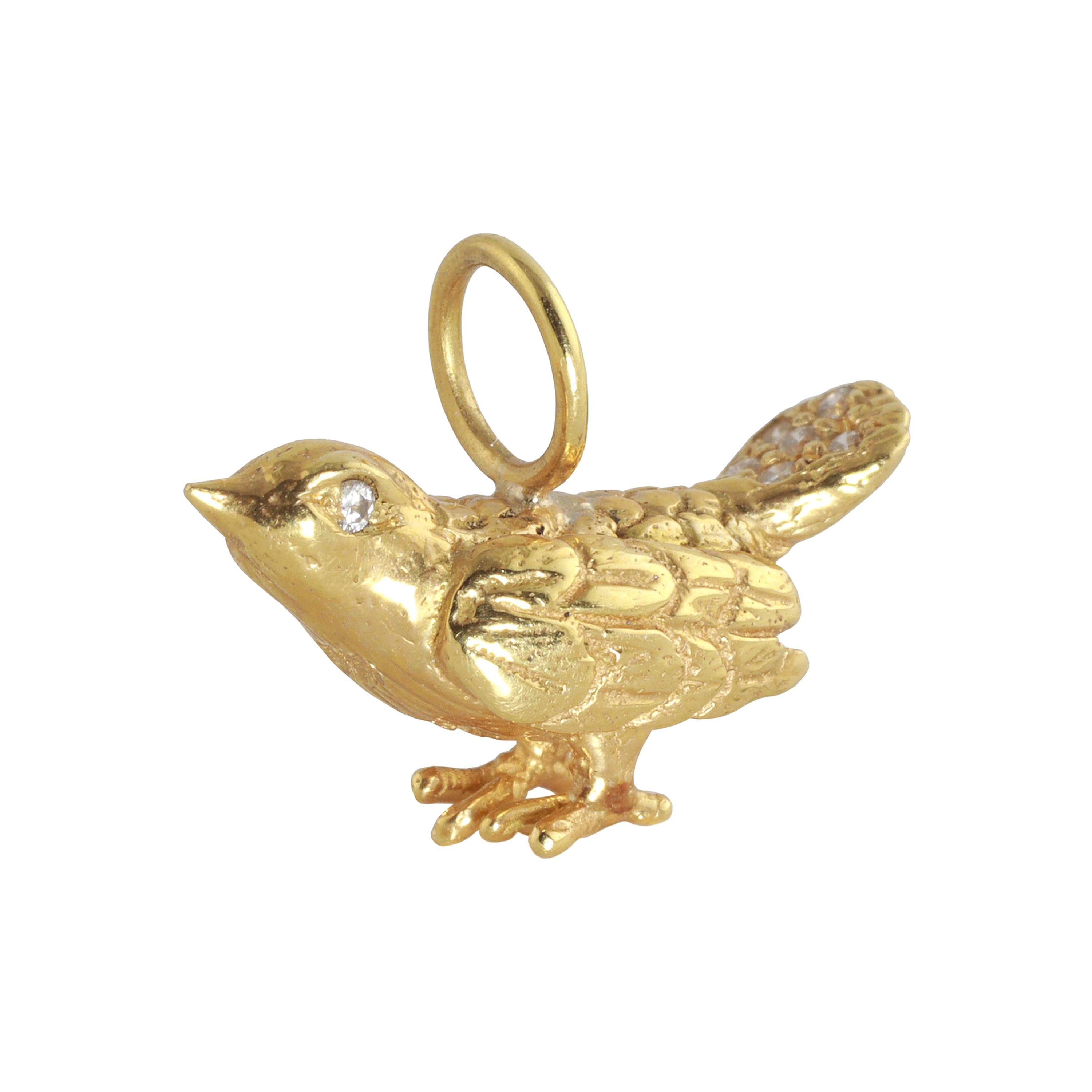 Ico & the Bird Fine Jewelry Diamond 18k Lucky Bird Pendant